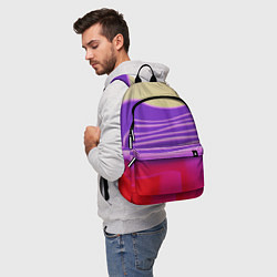Рюкзак Волнообразные листы разных цветов, цвет: 3D-принт — фото 2