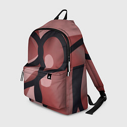 Рюкзак Тёмные волнообразные линии на красном фоне, цвет: 3D-принт