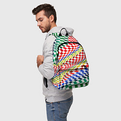 Рюкзак Разноцветная оптическая иллюзия, цвет: 3D-принт — фото 2