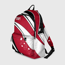 Рюкзак Красно черная абстракция на белом спорт, цвет: 3D-принт