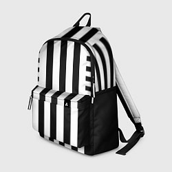 Рюкзак Черно белый узор в полоску, цвет: 3D-принт