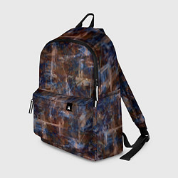 Рюкзак Коричневый с синим абстрактный гранжевый, цвет: 3D-принт