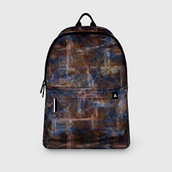 Рюкзак Коричневый с синим абстрактный гранжевый, цвет: 3D-принт — фото 2