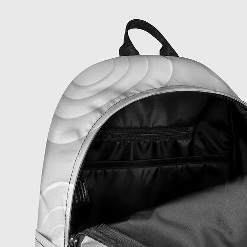 Рюкзак Серый фон и абстрактные белые объёмные окружности / 3D-принт – фото 4