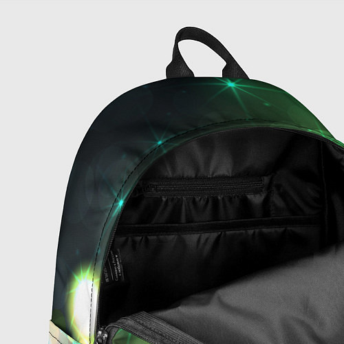 Рюкзак Неоновый зеленый блеск и черный фон / 3D-принт – фото 4