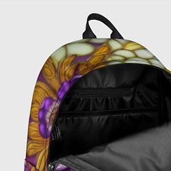 Рюкзак Фиалковый букет стеклянный узор, цвет: 3D-принт — фото 2
