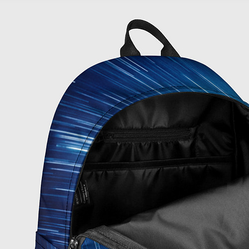Рюкзак Белые полосы на синем фоне / 3D-принт – фото 4