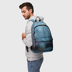 Рюкзак Тёмно-синий абстрактный туман и краски, цвет: 3D-принт — фото 2