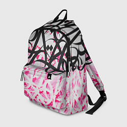 Рюкзак Черно-розовая каллиграфия, цвет: 3D-принт