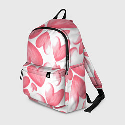 Рюкзак Розовые акварельные сердца - паттерн, цвет: 3D-принт