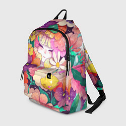 Рюкзак Девочка в цветах, цвет: 3D-принт