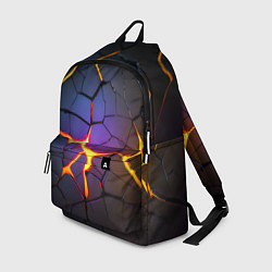 Рюкзак Неоновые трещины - лава, цвет: 3D-принт