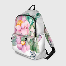 Рюкзак Пастельные цветы - посередине, цвет: 3D-принт