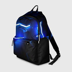Рюкзак Металлические соты с синей подсветкой, цвет: 3D-принт