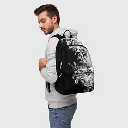 Рюкзак Черно-белые цветы и колибри, цвет: 3D-принт — фото 2