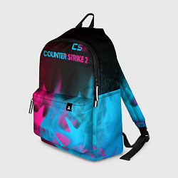Рюкзак Counter Strike 2 - neon gradient: символ сверху, цвет: 3D-принт