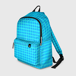 Рюкзак Небесно голубой узор в клетку, цвет: 3D-принт