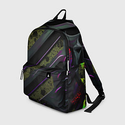 Рюкзак Фиолетовые и зеленые вставки, цвет: 3D-принт