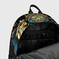 Рюкзак Волк в бирюзовом орнаменте, цвет: 3D-принт — фото 2