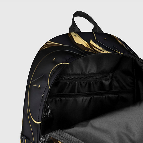 Рюкзак Золотой орнамент на черном / 3D-принт – фото 4