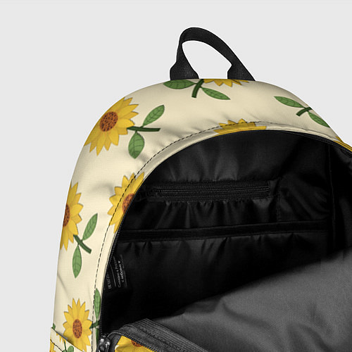 Рюкзак Подсолнух с листьями / 3D-принт – фото 4