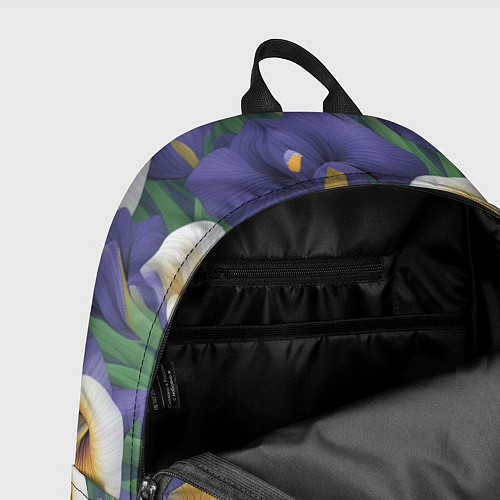 Рюкзак Бело-голубые ирисы / 3D-принт – фото 4