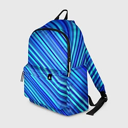 Рюкзак Сине голубые узорчатые полосы, цвет: 3D-принт