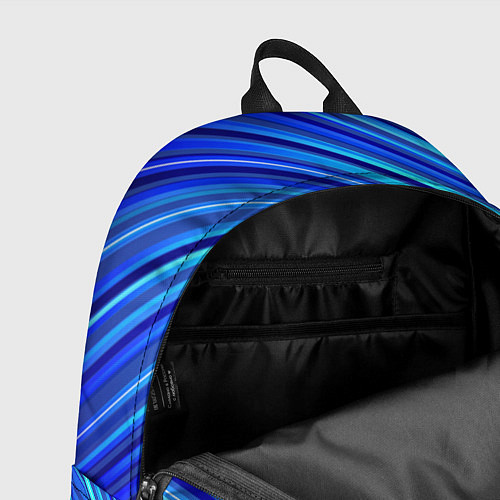 Рюкзак Сине голубые узорчатые полосы / 3D-принт – фото 4