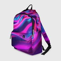 Рюкзак Фиолетовые неоновые волны, цвет: 3D-принт