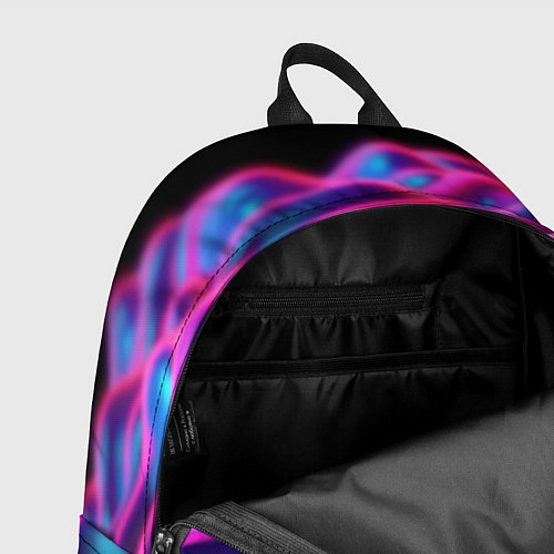 Рюкзак Фиолетовые неоновые волны / 3D-принт – фото 4