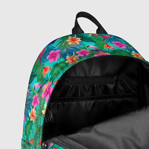 Рюкзак Разные цветочки на зеленом фоне / 3D-принт – фото 4