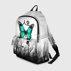 Рюкзак С бабочкой на фоне японского иероглифа, цвет: 3D-принт