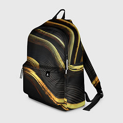 Рюкзак Золотистые волны абстракция, цвет: 3D-принт