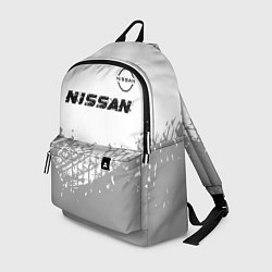 Рюкзак Nissan speed на светлом фоне со следами шин: симво, цвет: 3D-принт