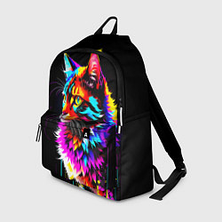 Рюкзак Неоновый пушистик - кот, цвет: 3D-принт