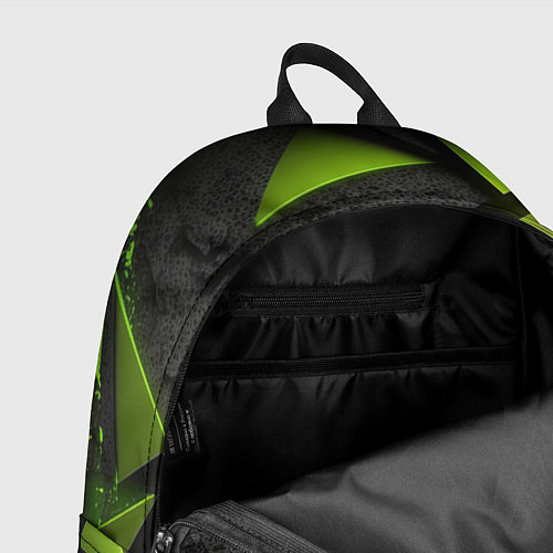 Рюкзак Зеленые абстрактные осколки / 3D-принт – фото 4