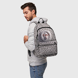 Рюкзак Забавная белая обезьяна, цвет: 3D-принт — фото 2