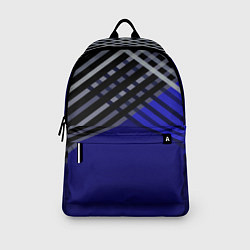 Рюкзак Белые и серые полосы на синем фоне, цвет: 3D-принт — фото 2