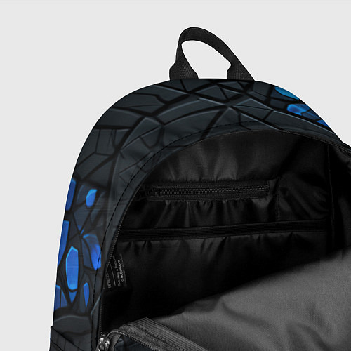 Рюкзак Черные плиты с синими вставками / 3D-принт – фото 4