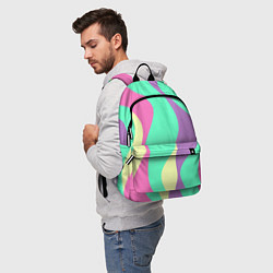 Рюкзак Полосатая цветная абстракция, цвет: 3D-принт — фото 2