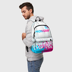 Рюкзак Honda neon gradient style: символ сверху, цвет: 3D-принт — фото 2