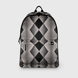 Рюкзак Черные бежевые ромбы, цвет: 3D-принт — фото 2