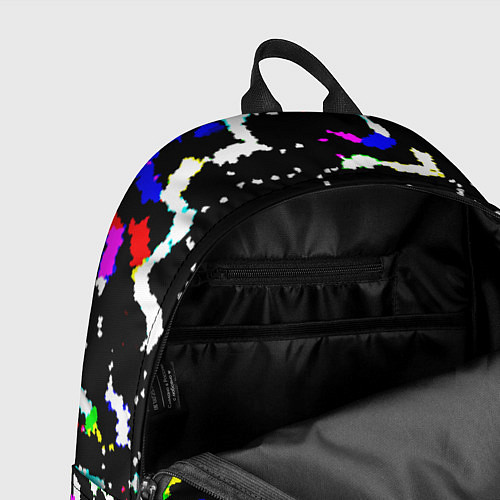 Рюкзак Цветные угловатые фигуры на черном / 3D-принт – фото 4