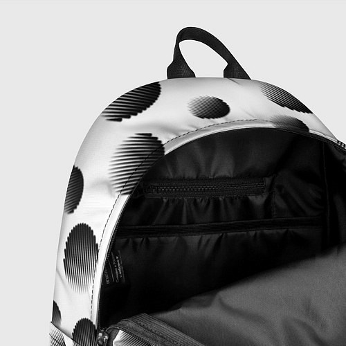 Рюкзак Черные полосатые шары на белом / 3D-принт – фото 4