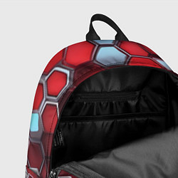 Рюкзак Cyber hexagon red, цвет: 3D-принт — фото 2