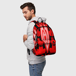 Рюкзак Сердечки с красными узорами, цвет: 3D-принт — фото 2