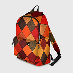 Рюкзак Шахматка красно-коричневая, цвет: 3D-принт
