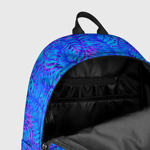 Рюкзак Синие неоновые листья / 3D-принт – фото 4