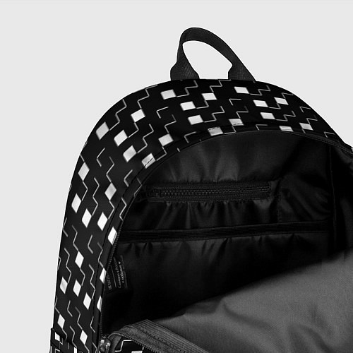 Рюкзак Маленькие белые квадратики на чёрном / 3D-принт – фото 4