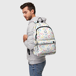 Рюкзак Точки и дуги на светлом фоне, цвет: 3D-принт — фото 2